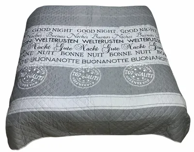Produktbild von Tagesdecke Wohndecke 220x240 cm Grau Good Night Rautensteppung Wattiert XXL Doppelbett