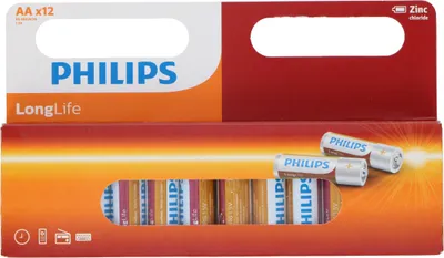 Produktbild von Philips LongLife R6L12W/10, Einwegbatterie, AA, Zinkchlorid, 1,5 V, 12 Stück(e), 3 Jahr(e)
