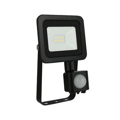 Produktbild von Spectrum LED Fluter Noctis Lux Schwarz IP44 10W 810lm Warmweiß 3000K mit Bewegungsmelder
