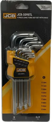 Produktbild von JCB | Torx Schlüssel Set, Torx Winkelschlüssel Satz, 9tlg, T10H-T50H