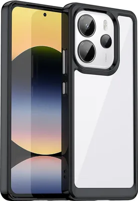 Image de Coque de protection hybride en TPU et acrylique pour Xiaomi Redmi Note 14 4G, série Colorful, couleur noire