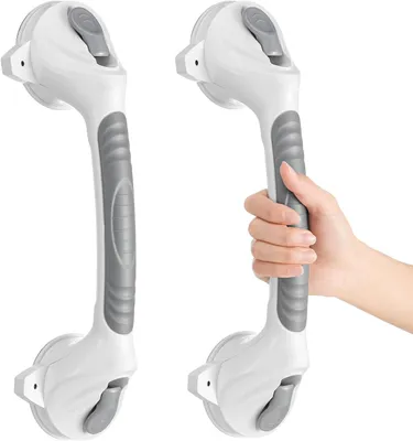 Produktbild von Haltegriffe für Senioren, Duschgriff mit Saugnapf, Haltegriff Dusche ohne Bohren, Max 110KG, Badewannengriff für Badezimmer, 38CM - 2PCS