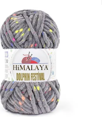 Produktbild von Himalaya Dolphin Festival 120: Weiche Garn mit bunten Noppen, Dunkelgrau