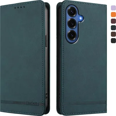 Produktbild von Hülle für Samsung Galaxy S26+, Retro Kunstleder Ständer Klapphülle mit Kartenfächer und Magnetische Grün