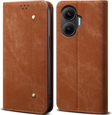 Obrázek produktu pro Pouzdro pro Xiaomi Poco F7, Kožené Peněženkové Pouzdro s Magnetickým Uzavíráním a Stojánkem hnědé