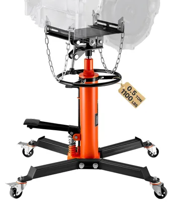 Zdjęcie produktu dla VEVOR podnośnik skrzyni biegów podnośnik silnika 500 kg, blok silnika podnośnik skrzyni biegów zakres podnoszenia 85-170 cm, leniwy hydrauliczny podnośnik samochodowy podnośnik bloku silnika podnośnik silnika warsztat samochodowy skrzynia biegów, pomarańczowy