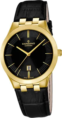 Produktbild von Candino Classic Leder Quarz Damen Uhr C4546/3 Armbanduhr Analog schwarz D2UC4546/3