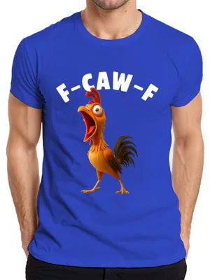 Zdjęcie produktu dla F-CAW-F śmieszny kogut na farmie prezent humor żart koszulka męska, niebieski, M