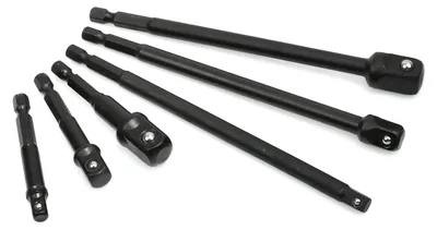 Produktbild von Stecknuss-Adapter & Verlängerungs-Satz – 6-tlg. 1/4"–1/2" für Schlagschrauber