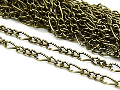 Produktbild von Vintageparts Figarokette Gliederkette Antik Bronze 2 m lange Glieder