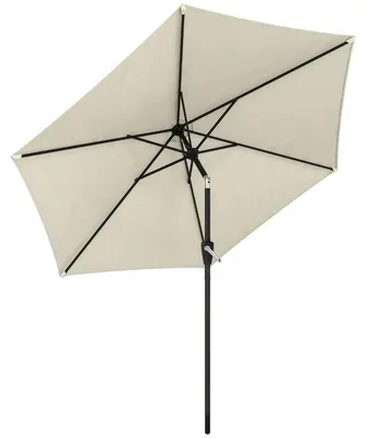 Image de Parasol pliant 270 cm – Parasol de balcon avec manivelle, protection UV 50+, parasol de jardin pour terrasse et balcon, inclinaison réglable, résistant au vent, blanc crème