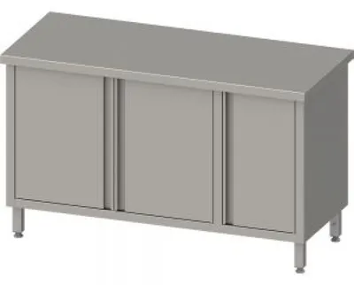 Produktbild von Arbeitsschrank mit Flügeltüren, 1200x600x850 mm, mit Flügeltürschrank rechts, ohne Aufkantung, verschweißt