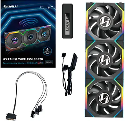 Produktbild von Lian Li UNI FAN SL Wireless LCD 120, Ventilator, 12 cm, Schwarz