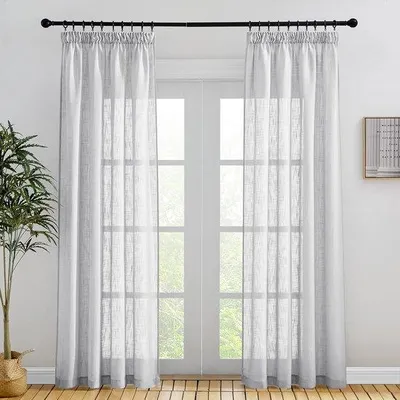 Obrázok produktu pre Závesy v ľanovom štýle – 2 kusy – 220 cm x 140 cm – 100 % polyester