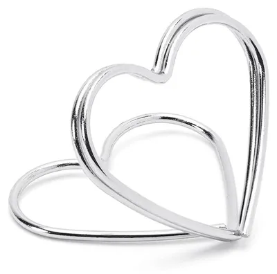 Tischkartenhalter Herz Silber 2,5 cm - 10 Stück