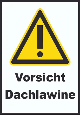 Produktbild von Vorsicht Dachlawine Schild A6 Rückseite selbstklebend
