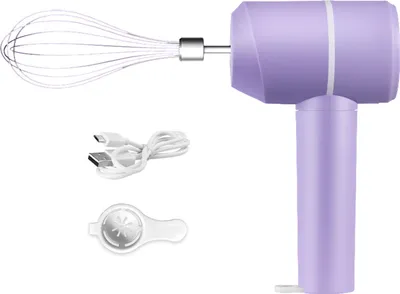 Produktbild von Elektrischer Schneebesen, Handmixer, USB-C-Ladefunktion, kabelloser Schneebesen mit abnehmbaren Rührbesen, 3 Geschwindigkeitsmodi, Küchenwerkzeug zum Backen und Kochen