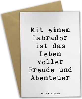Produktbild von Mr. & Mrs. Panda Glückwunschkarte Spruch Labradorleben - Weiß - Geschenk, bester Freund, weihnachtskarten, treue Begleiter, hochzeitskarten, osterkarte, Hunderasse
