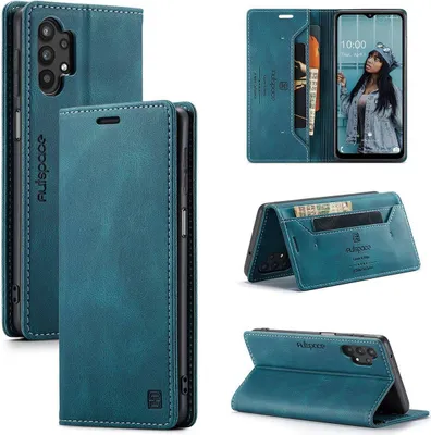 Image de Samsung Galaxy A32 5G Case, RetroPolyuréthaneLeather Case, Stand and Protective Case for Samsung Galaxy A32 5G Blue