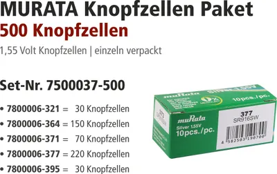 Produktbild von MURATA Aktionspakete, 321, 364, 371, 377, 395 sortiert