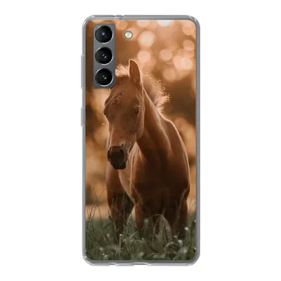 Produktbild von MuchoWow® Handyhülle Schutzhülle Hülle für Samsung Galaxy S21 Pferd - Licht - Landschaft Silikon Softcase Handy Hülle - Softcase