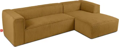 Produktbild von KONSIMO Modernes Ecksofa Rechts "FEROX", gelb, Kord-Stoff,  MODERN, 305x73x175cm