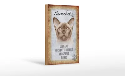 Produktbild von Holzschild Spruch 12x18cm Burmakatze Katze Schild