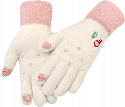 Produktbild von Damenhandschuhe - Warm & Touchscreen-fähig - Festliche Stickerei - Universalgröße - Komfortabler Fünf-Finger-Schnitt