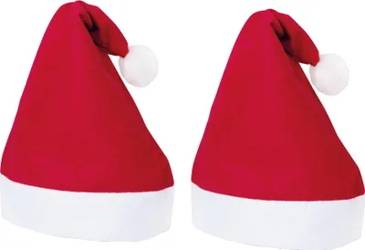 Produktbild von 2x Weihnachtsmütze Weihnachtsmann Mütze Santa Claus Nikolaus Nikolausmütze