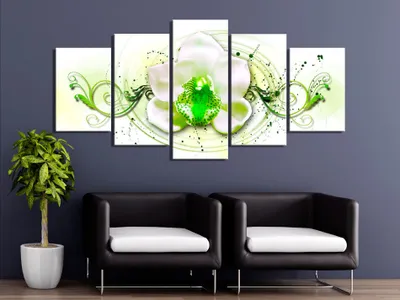 Produktbild von Akustikbild Blumen 200x100 cm Bilder Akustikschaum Hochleistungsschallabsorber Schallschutz Leinwand 5 tlg Wandbild Raumakustik Schalldämmung 020110-121