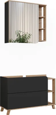 Produktbild von Badmöbel-Set Vicco Karen Sonoma/Anthrazit 2 Teile, Model 55431