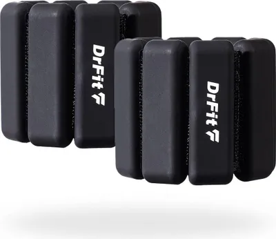 Zdjęcie produktu dla DrFit silikonowe obciążniki do ćwiczeń na kostki i nadgarstki 0,45 kg (para) czarne