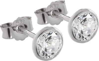 Produktbild von Paar 5,3mm Ohrstecker Weißgold 585 Gold Ohrringe 14 Karat Zirkonia Weiß 2076