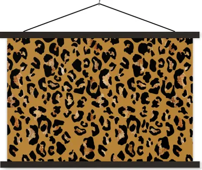 Produktbild von MuchoWow® Textilposter Tiere - Pantherdruck - Muster 150x100 cm mit schwarzem Rahmen - Schlafzimmer