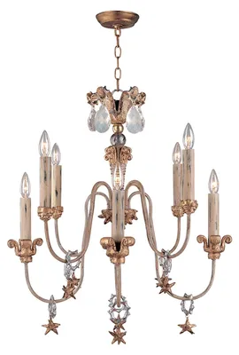 Zdjęcie produktu dla Żyrandol Mignon złoto-srebrny 8xE14x60W metal wym:269,9x63,5x63,5cm IP20 Flambeau