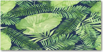 Produktbild von Tulup® Leinwandbild -100x50 cm - Wandkunst - Drucke auf Leinwand - Leinwanddruck  - Blumen & Pflanzen - Grün - Tropische Blätter