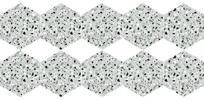 Produktbild von Rutschfeste Bodenaufkleber mit Schutzfolie – TERRAZZO CASTELLUZZO Fliesen – 60 x 135 cm – 10 sechseckige Aufkleber 30 x 26 cm