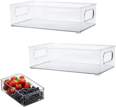 Obrázek produktu pro Sada organizérů do ledničky, 4dílná, stohovatelná, malá, s rukojetí