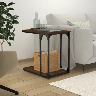 Zdjęcie produktu dla vidaXL Stolik boczny brązowy dąb 50x35x52 cm materiał drewnopochodny