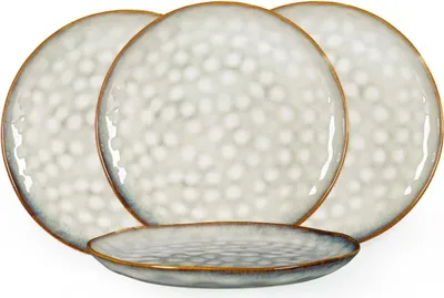 Produktbild von Geschirrset, 4-teilig, Erdware, beige, 28 cm, Dessert- und Salatteller