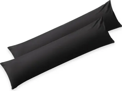 Produktbild von Blumtal Seitenschläferkissen Bezug 40 x 145 (2er Set Kissenbezüge) - Anthrazit - Kissenhülle mit Reißverschluss