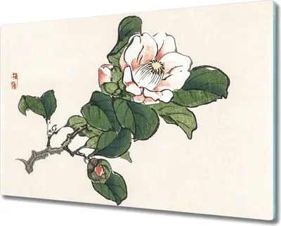 Produktbild von Coloray Hackbrett Küchenbrett Kochplattenabdeckung Schneidebrett Herdabdeckplatte 80x52 cm - asiatische Blumen