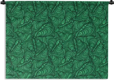 Produktbild von MuchoWow® Wandteppich Wandbehang Grün - Muster - Sommer 150x112.50 cm Tapisserie Dekoration Wandtuch - Wanddecke - Wandteppiche