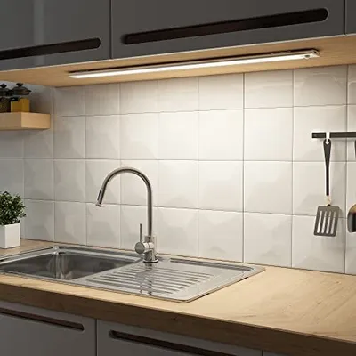Produktbild von SOAIY LED Dimmbare Unter -Einheit -Licht 60 cm Küchenlampe 4500 mAh wiederaufladbarer Schrank Beleuchtungsbewegungssensor 3 Wärme 2700 K - 6500 Magnet