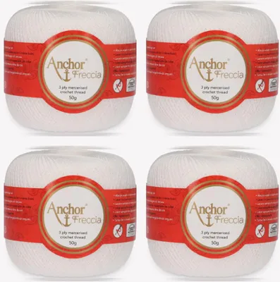 Productafbeelding van 4 bollen Anchor Freccia 20 – katoenen garen voor haakwerk (kleur 07901)