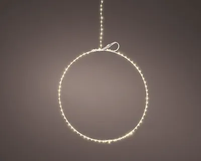 Produktbild von Kaemingk Lumineo Leuchtring 145 LED warmweiß außen 58 cm silber