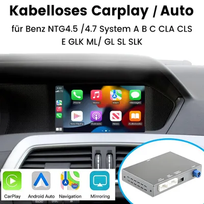 Produktbild von Wireless CarPlay Android Auto Box Kit Retrofit für Mercedes Benz CLS W218 GLK W204 W212 X204 SLK R172 NTG4.5/4.7