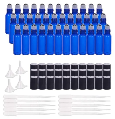 30er Set 5 ml Glasflaschen mit Rollkugeln, Pipetten & Trichter