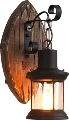 Zdjęcie produktu dla Kinkiet retro – lampa ścienna – oprawka E26 – bez żarówki – 220 V DC – żelazo – do użytku wewnątrz i na zewnątrz – bez możliwości ściemniania
