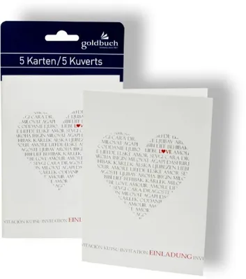 Image de Carte d'invitation « Love » : 5 cartes avec enveloppes